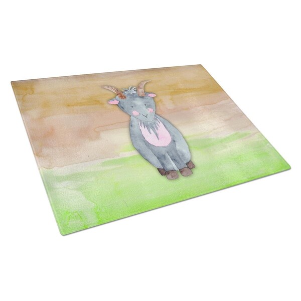 Carolines Treasures Goat Watercolor Glass Cutting Board Large - BB7413LCB