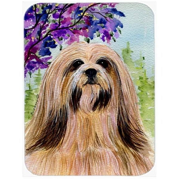 Carolines Treasures Carolines Treasures SS8436LCB 12 x 15 in. Lhasa Apso Glass Cutting Board; Large - SS8436LCB