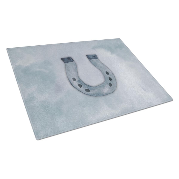 Carolines Treasures Horseshoe Watercolor Glass Cutting Board Large - BB7370LCB