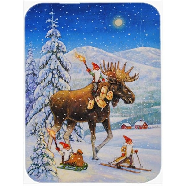 Carolines Treasures Carolines Treasures ACG0102LCB Christmas Gnome Riding Reindeer Glass Large Cutting Board - ACG0102LCB