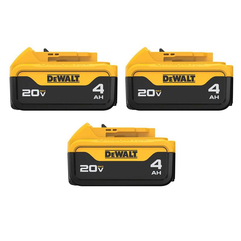 DEWALT 20V MAX Paquete de batería de iones de litio premium de 4.0Ah (3 paquetes) - DCB204-3