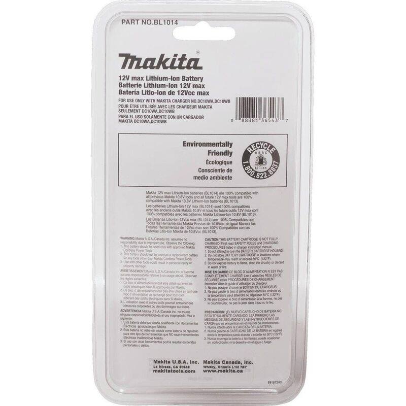 Batería de iones de litio Makita de 12V máximo - BL1014
