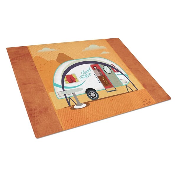 Carolines Treasures Greatest Adventure New Camper Glass Cutting Board Large - BB5480LCB