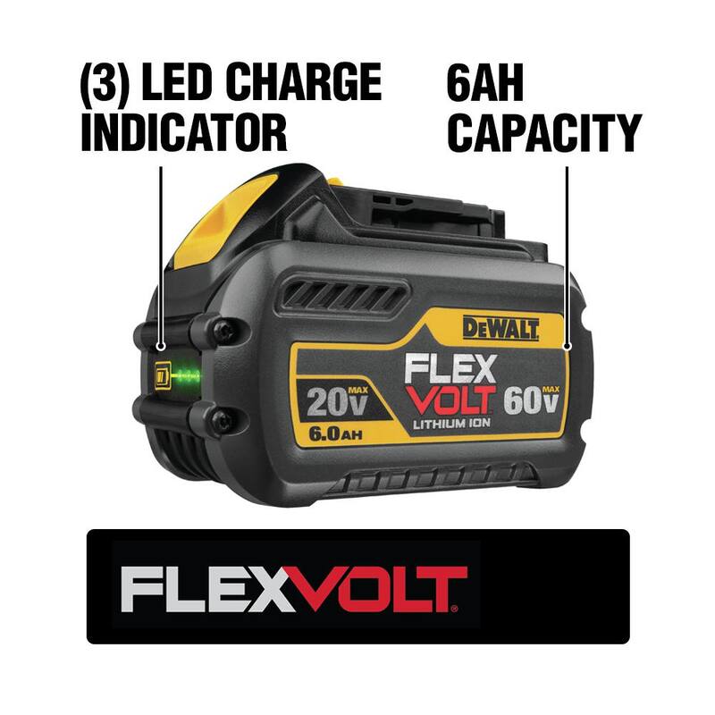 Batería de ion litio DEWALT FLEXVOLT 20V / 60V MAX 6.0Ah (paquete de 3) - DCB606-3