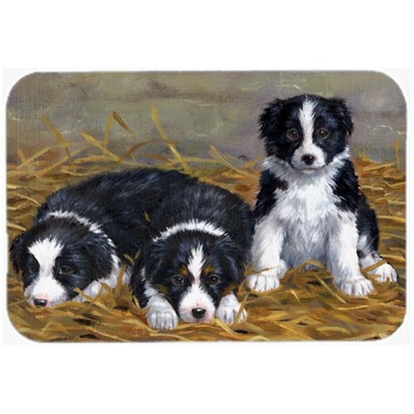 Carolines Treasures Carolines Treasures ASA2196LCB Border Collie Puppies Glass Large Cutting Board - ASA2196LCB