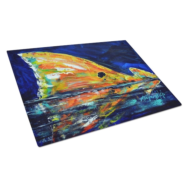 Carolines Treasures Flipper Red Fish Glass Cutting Board Large - MW1276LCB