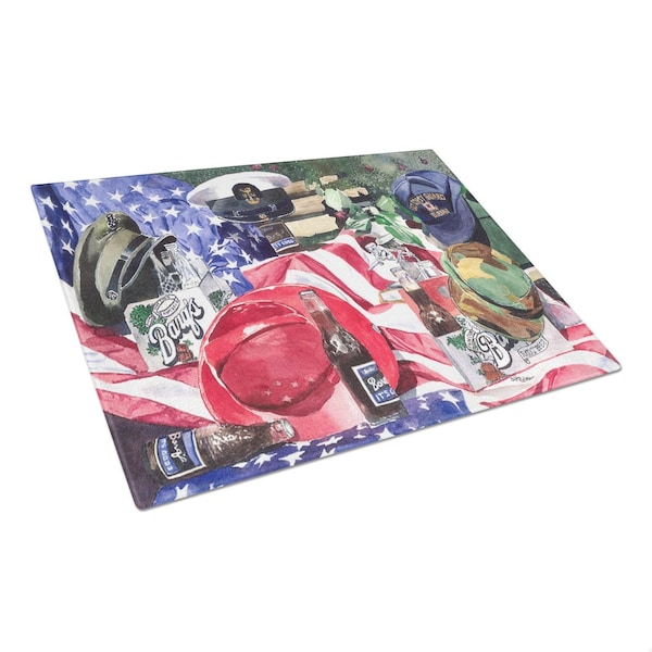 Carolines Treasures 15 x 12 in. Barqs and Armed Forces Glass Cutting Board- Large - 1012LCB