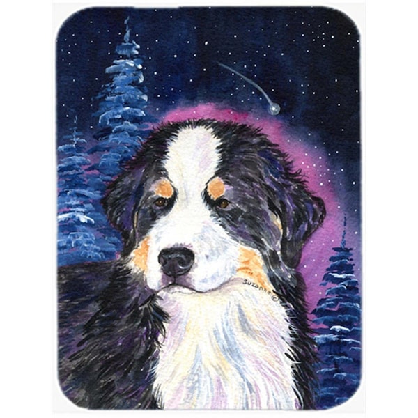 Carolines Treasures 12 x 15 in. Starry Night Bernese Mountain Dog Glass Cutting Board- Large - SS8446LCB