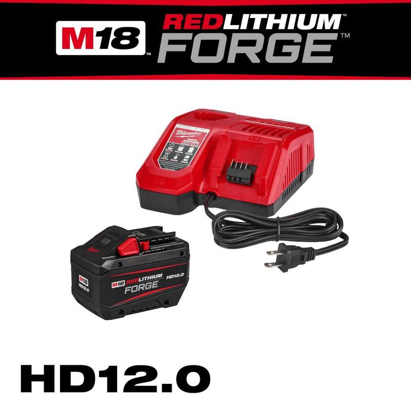 Kit de Inicio Milwaukee M18 18-Volt Lithium-Ion REDLITHIUM FORGE con Batería de 12.0Ah y Cargador Rápido - 48-59-1300