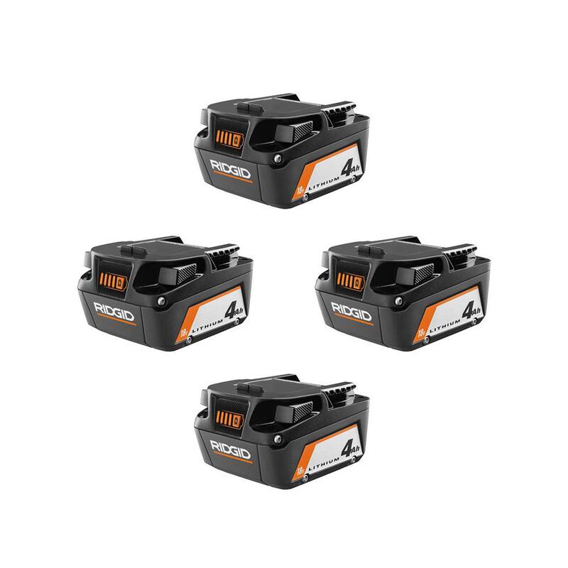 Batería de iones de litio de 18V de RIDGID 4.0 Ah (paquete de 4) - AC87004P-AC87004P