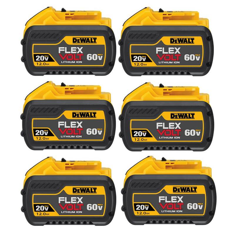 Batería de iones de litio DEWALT FLEXVOLT 20V/60V MAX 12.0Ah (paquete de 6) - DCB612-6