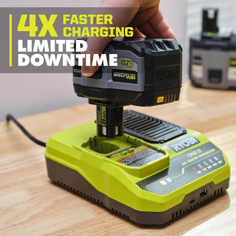 RYOBI ONE+ 18V 12.0 Ah Kit de Inicio de ALTO RENDIMIENTO con Cargador Rápido de 8A ONE+ - PSK0112