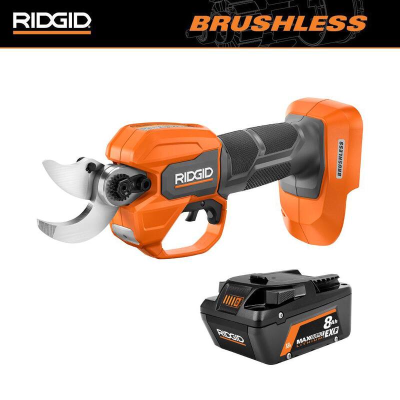 Kit inalámbrico RIDGID 18V Brushless Pruner con batería de iones de litio EXP de salida máxima de 8.0 Ah - R01301BVNM-AC840080