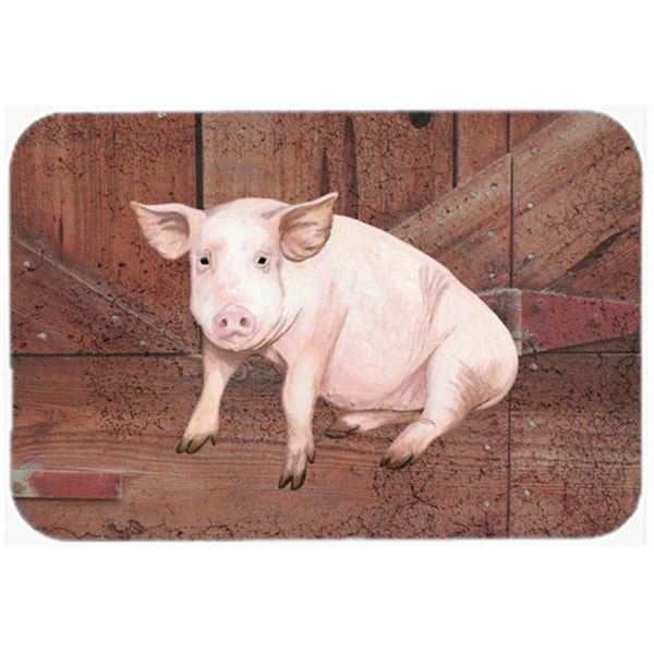 Carolines Treasures Carolines Treasures SB3072LCB Pig At The Barn Door Glass Cutting Board - Large - SB3072LCB