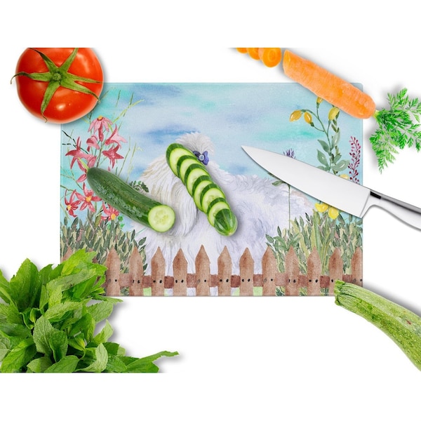 Carolines Treasures Maltese Spring Glass Cutting Board, Large - CK1213LCB