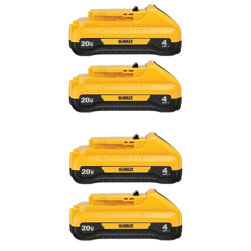 Batería compacta DEWALT 20V MAX de iones de litio de 4.0Ah (paquete de 4) - DCB240-4
