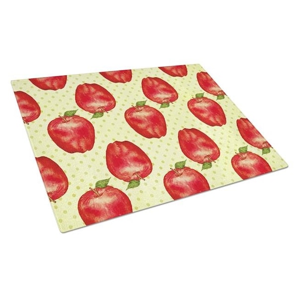 Carolines Treasures Carolines Treasures BB7516LCB Watercolor Apples & Polkadots Glass Cutting Board; Large - BB7516LCB
