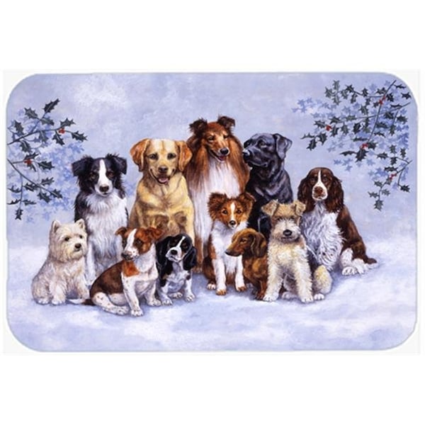 Carolines Treasures Carolines Treasures BDBA316ALCB Winter Dogs Glass Large Cutting Board - BDBA316ALCB