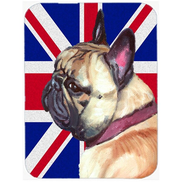 Carolines Treasures French Bulldog Frenchie With English Union Jack British Flag Glass Cutting Board- Large - LH9601LCB