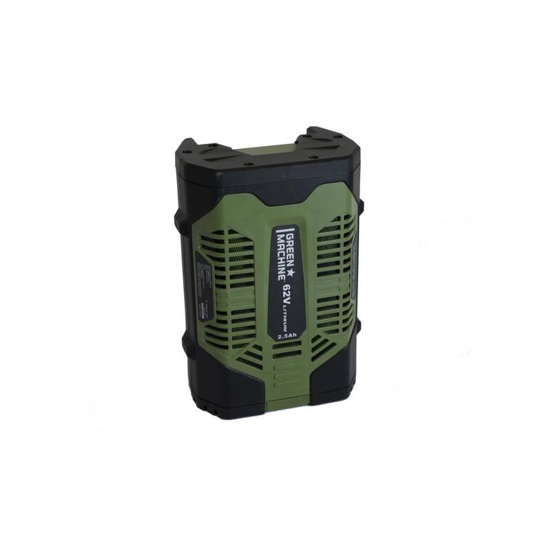 Batería de litio de alta capacidad sin decoloración de 62V 2.5 Ah Green Machine con medidor de combustible LED y puerto USB - GMBA6200-25