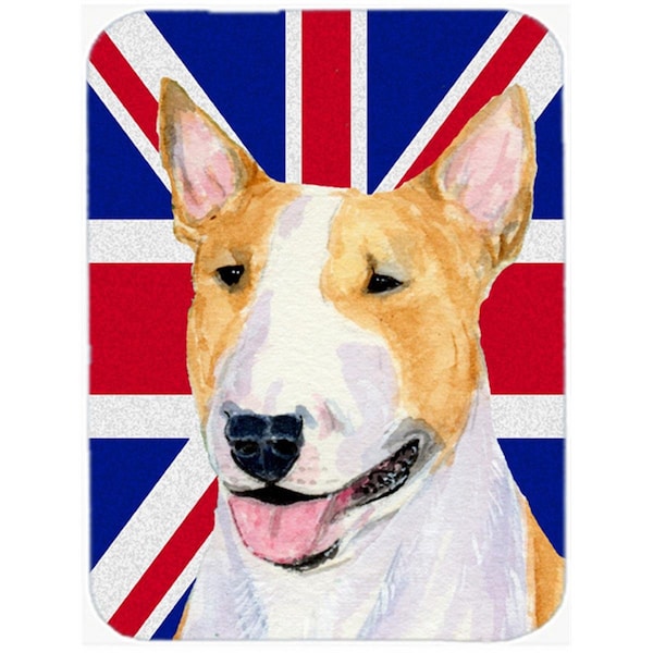 Carolines Treasures Bull Terrier With English Union Jack British Flag Glass Cutting Board - Large - SS4938LCB