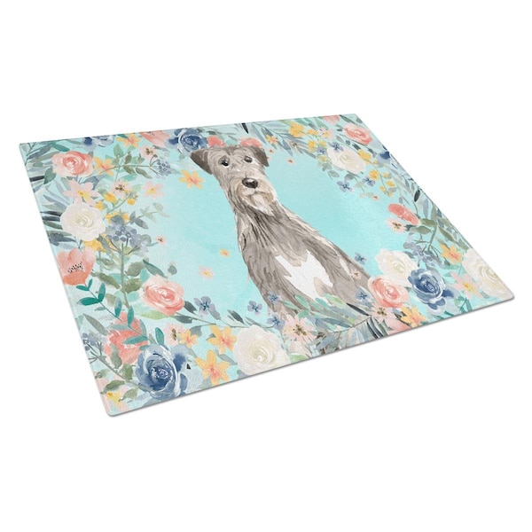 Carolines Treasures Irish Wolfhound Glass Cutting Board Large - CK3423LCB