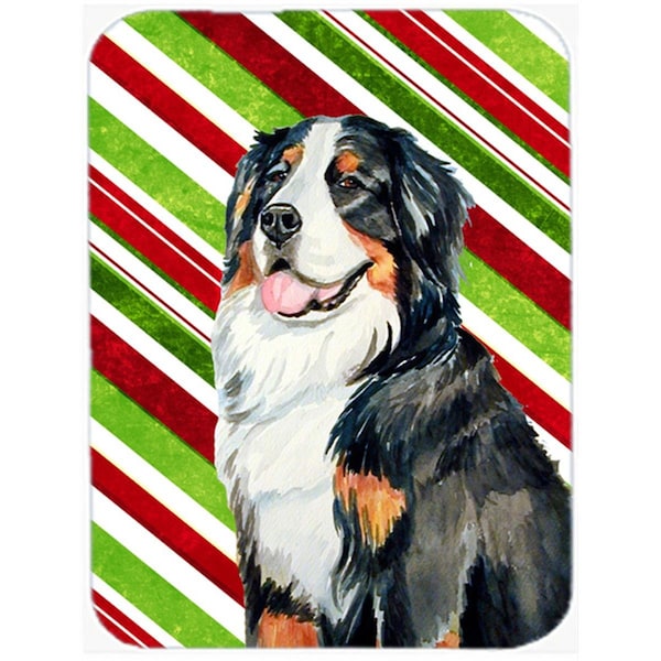 Carolines Treasures Bernese Mountain Dog Candy Cane Holiday Christmas Glass Cutting Board - Large - LH9244LCB
