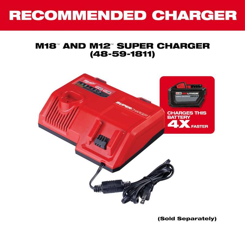 Paquete de batería de alto rendimiento de iones de litio de 18 voltios Milwaukee M18 6.0Ah con paquete de batería de alto rendimiento de 3.0Ah - 48-11-1865-48-11-1835