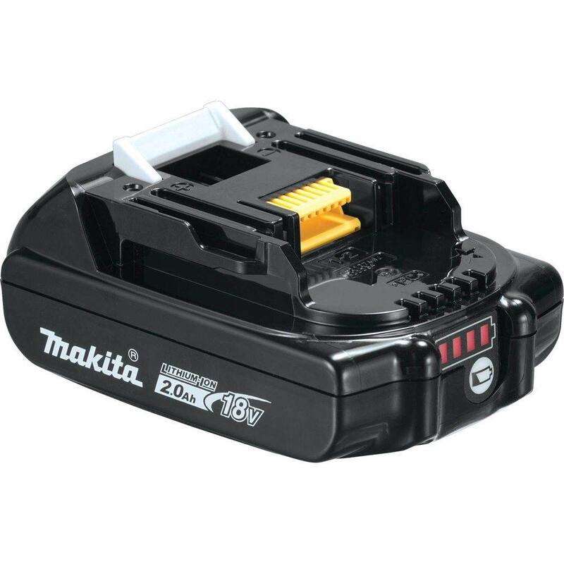 Paquete de batería compacta de iones de litio Makita 18V LXT 2.0Ah con medidor de combustible y cobija térmica inalámbrica de iones de litio Makita 18V LXT como bono - BL1820B-DCB200A.