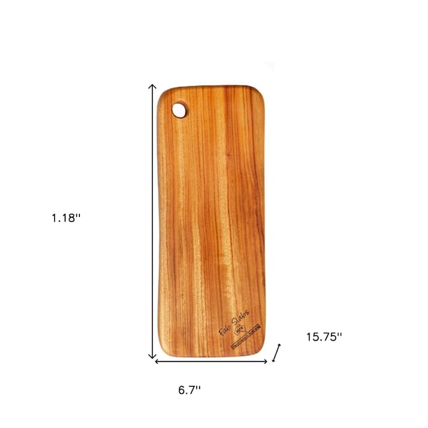 Homeroots Natural Wood Rounded Rectangle Narrow Anti-Bacterial Cutting Board - 469160
