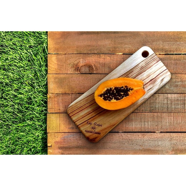 Homeroots Natural Wood Rounded Rectangle Narrow Anti-Bacterial Cutting Board - 469160