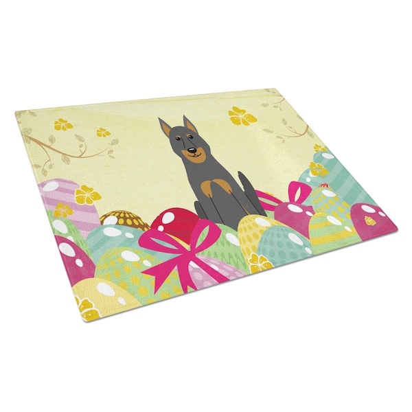 Carolines Treasures Easter Eggs Beauce Shepherd Dog Glass Cutting Board Large - BB6080LCB