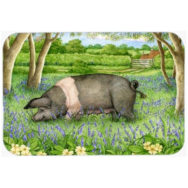 Carolines Treasures Carolines Treasures CDCO0377LCB Pig in Bluebells by Debbie Cook Glass Large Cutting Board - CDCO0377LCB