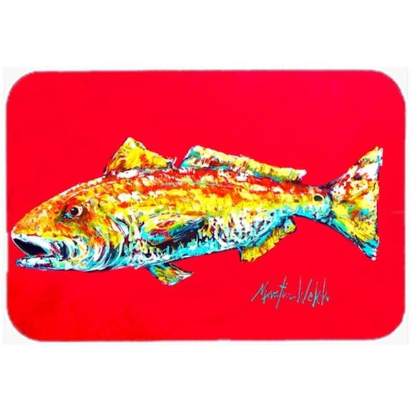 Carolines Treasures Carolines Treasures MW1084LCB 15 x 12 in. Fish - Red Fish Alphonzo Glass Cutting Board - Large - MW1084LCB