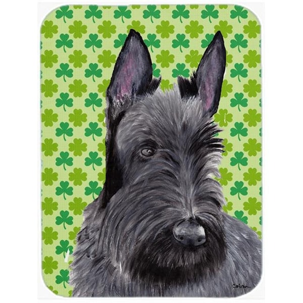 Carolines Treasures Carolines Treasures SC9306LCB 12 x 15 in. Scottish Terrier St. Patricks Day Shamrock Portrait Glass Cutting Board; Large - SC9306LCB