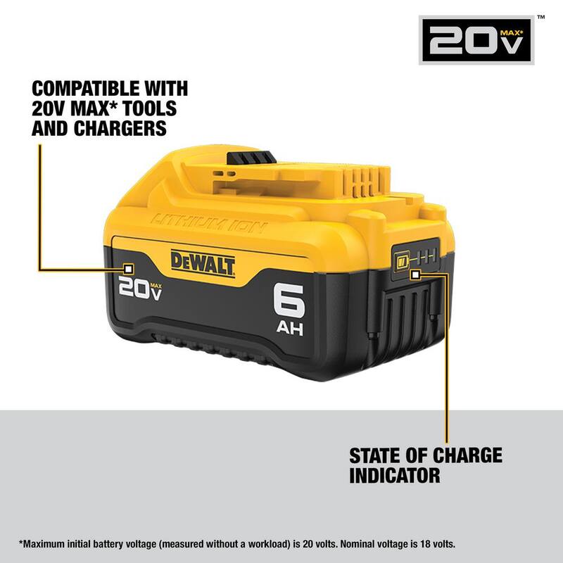 Batería de iones de litio Premium DEWALT 20V MAX XR 6.0Ah (paquete de 8) - DCB206-8