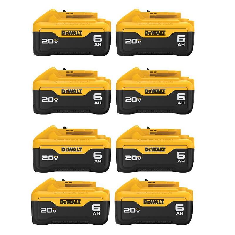 Batería de iones de litio Premium DEWALT 20V MAX XR 6.0Ah (paquete de 8) - DCB206-8