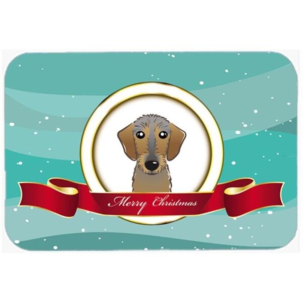 Carolines Treasures Carolines Treasures BB1543LCB Wirehaired Dachshund Merry Christmas Glass Cutting Board; Large - BB1543LCB