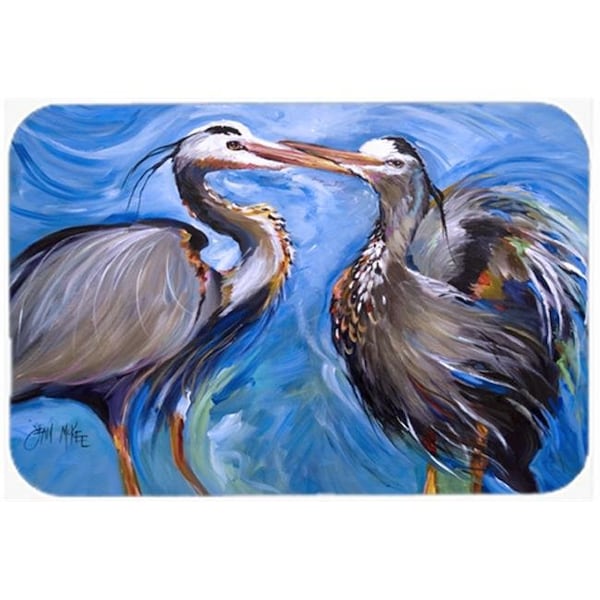 Carolines Treasures Carolines Treasures JMK1011LCB Blue Heron Love Glass Cutting Board; Large - JMK1011LCB
