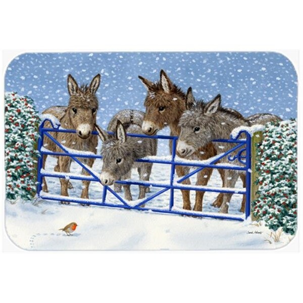 Carolines Treasures Carolines Treasures ASA2210LCB Donkeys & Robin at the Fence Glass Large Cutting Board - ASA2210LCB