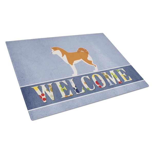 Carolines Treasures Akita Welcome Glass Cutting Board Large - BB5576LCB