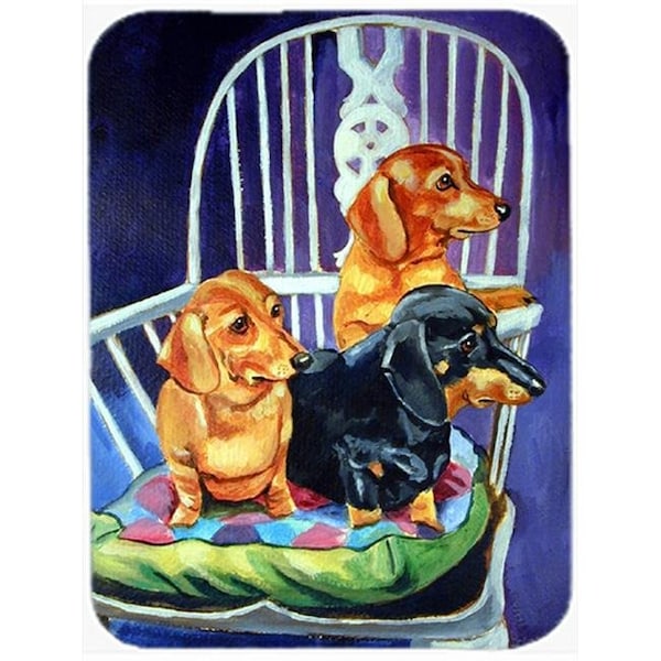 Carolines Treasures Carolines Treasures 7025LCB Dachshunds Two Red and a Black and Tan Glass Cutting Board - Large; 15 x 12 in. - 7025LCB