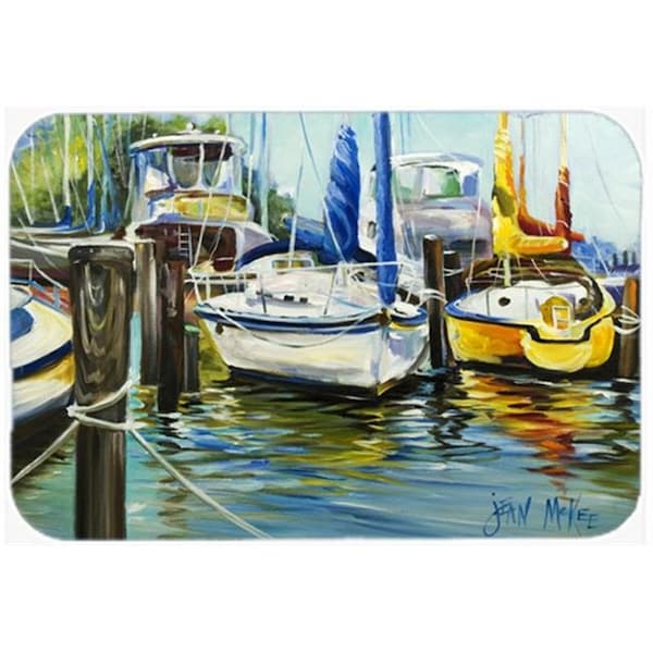Carolines Treasures Carolines Treasures JMK1085LCB Yellow Boat Ii Sailboat Glass Cutting Board; Large - JMK1085LCB