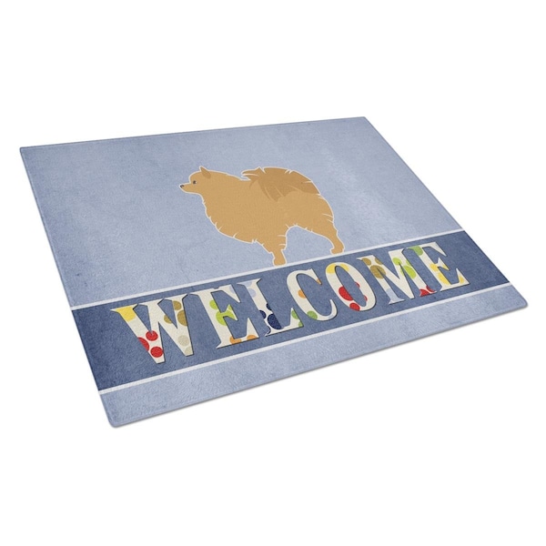 Carolines Treasures Pomeranian Welcome Glass Cutting Board Large - BB5546LCB