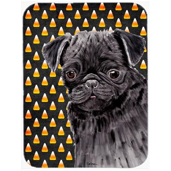 Carolines Treasures Carolines Treasures SC9176LCB Pug Candy Corn Halloween Portrait Glass Cutting Board - Large - SC9176LCB