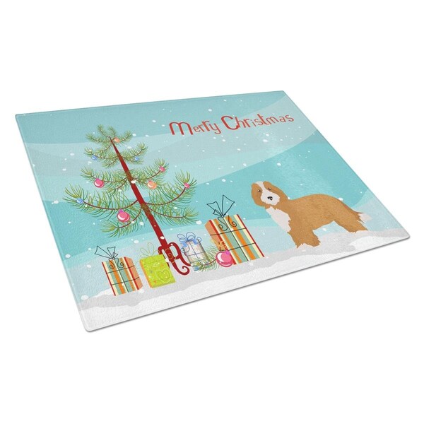 Carolines Treasures Doxiepoo No.2 Christmas Tree Glass Cutting Board Large - CK3827LCB