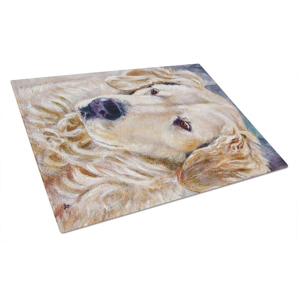 Carolines Treasures Golden Retriver Contemplation Glass Cutting Board Large - 7382LCB