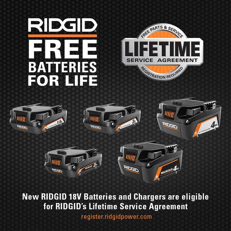 Baterías de iones de litio compactas RIDGID de 18V y 2.0 Ah (paquete de 4) - AC8400802P-AC8400802P