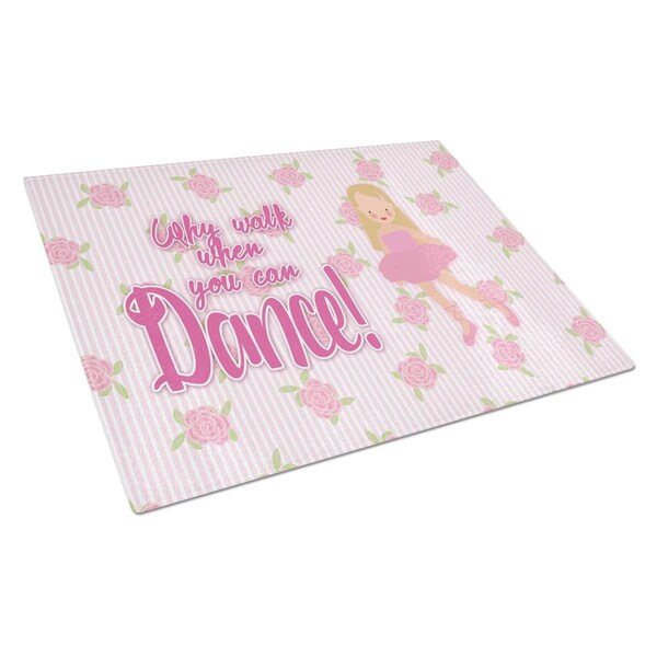 Carolines Treasures Ballet Long Blonde Hair Glass Cutting Board Large - BB5387LCB