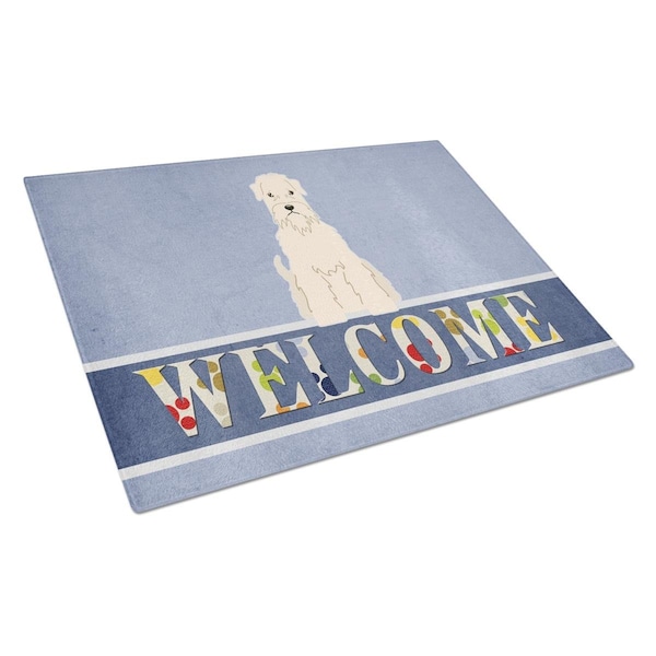 Carolines Treasures Soft Coated Wheaten Terrier Welcome Glass Cutting Board Large - BB5642LCB